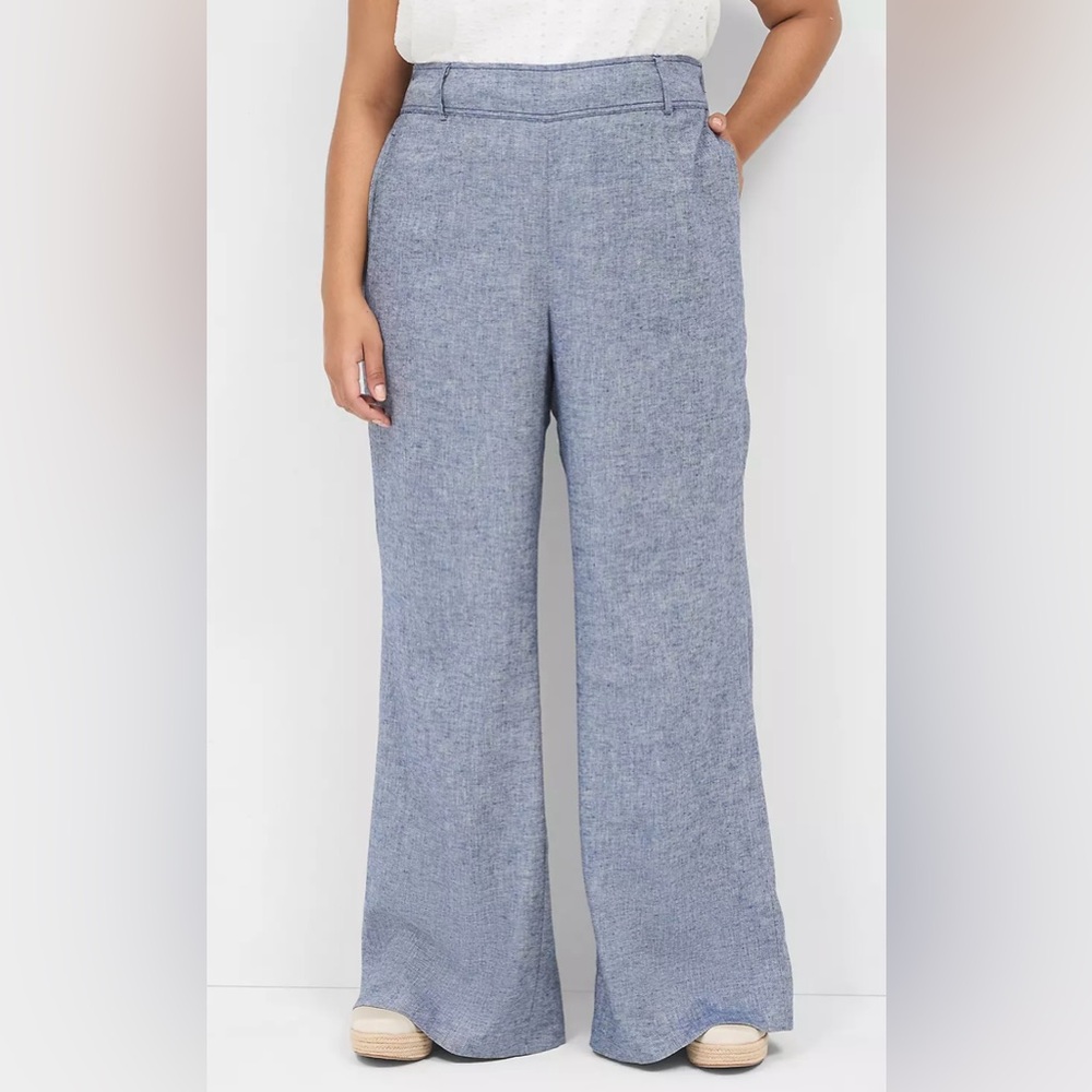 Pull-on Chambray Linen Straight Leg Pant
LANE BRYANT